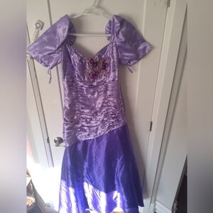 Purple Formal Embroided Dress